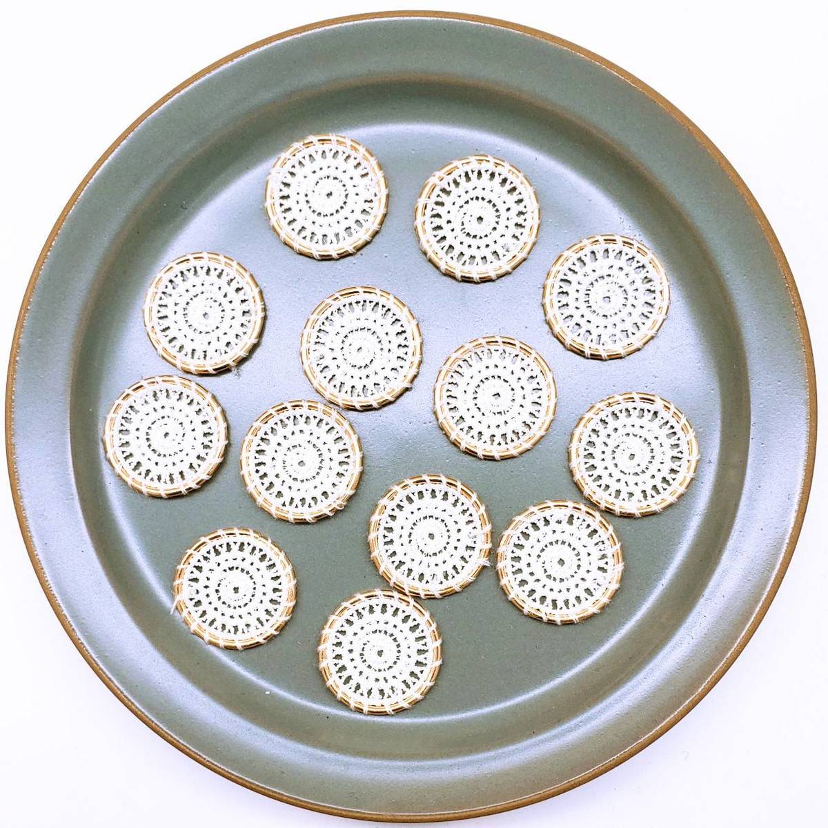 【道後雑貨店】2個 ※クロシェホワイトパーツ ハンドメイド アクセサリーパーツ アクリルストーン アク..