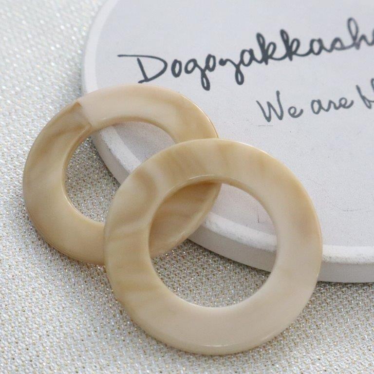 【道後雑貨店】6個 　マーブルリングパーツ　ハンドメイド アクセサリーパーツ アクリルストーン アクリルビーズ チャーム レア インポート 手芸 材料 副資材 レトロ モード系 デザインストーン