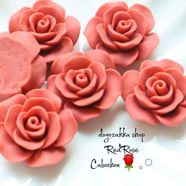 【道後雑貨店45】6個 マットなローズパーツ　 アクリルストーン ハンドメイド アクセサリーパーツ アク..