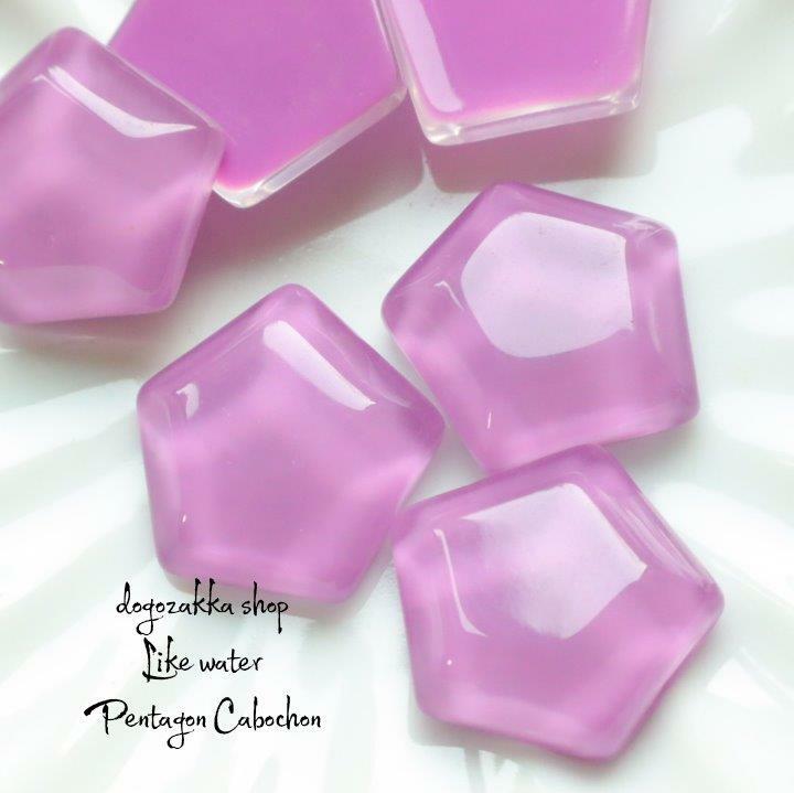 【道後雑貨店】4個☆五角形アクリルカボション　パープル　ハンドメイド アクセサリーパーツ アクリルス..