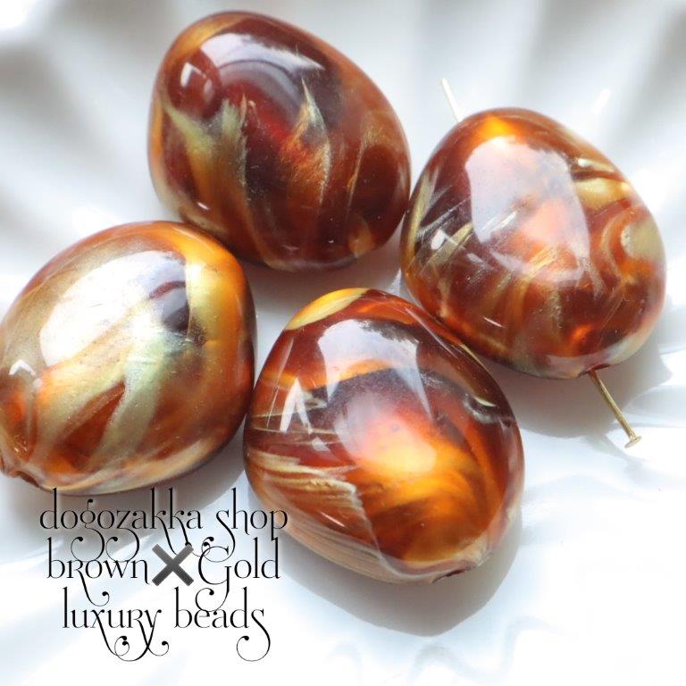 【道後雑貨店】4個マーブルストーンパーツ ※ハンドメイド アクセサリーパーツ アクリルストーン アクリ..