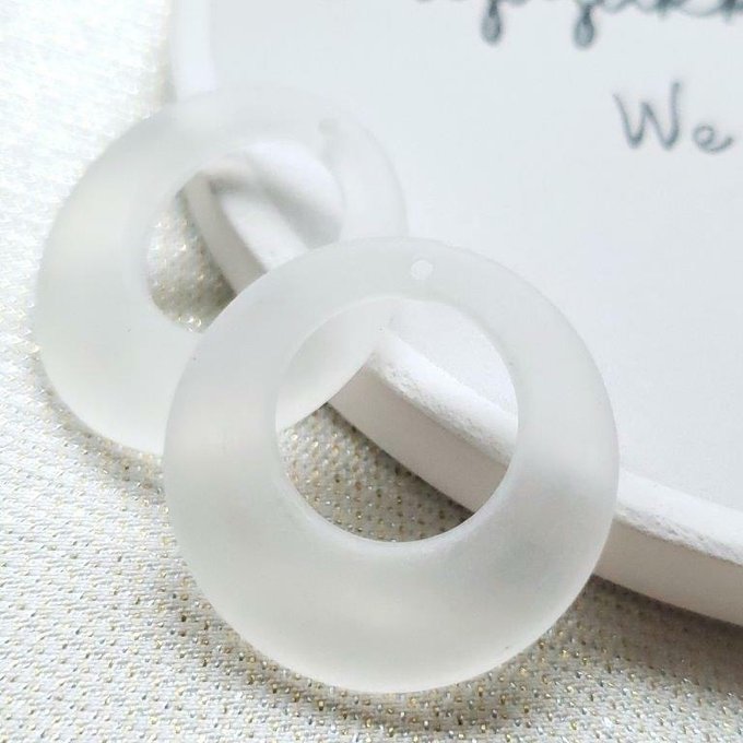 【道後雑貨店】6個 ☆　2.7cmマットホワイト偏心リングパーツ　　ハンドメイド アクセサリーパーツ アク..