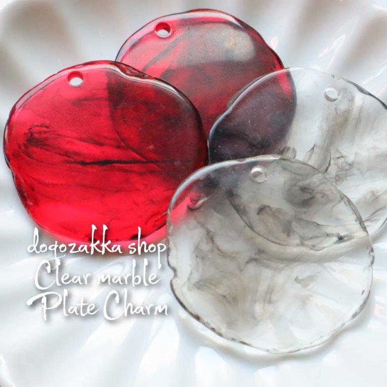 【道後雑貨店】4個 　大ぶり不規則パーツ　　ハンドメイド アクセサリーパーツ アクリルストーン アク..