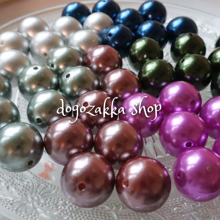 【道後雑貨店】4個☆2.5cm大ぶりボールビーズ　　ハンドメイド アクセサリーパーツ アクリルストーン ア..