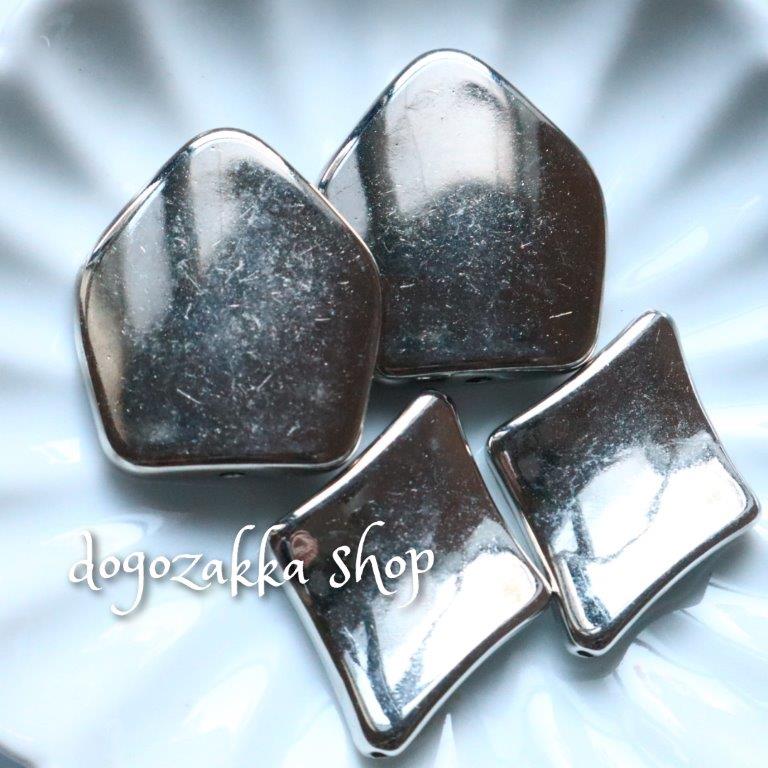 【道後雑貨店】　6個メタル風アクリルパーツ　　 アクリルストーン ハンドメイド アクセサリーパーツ ..