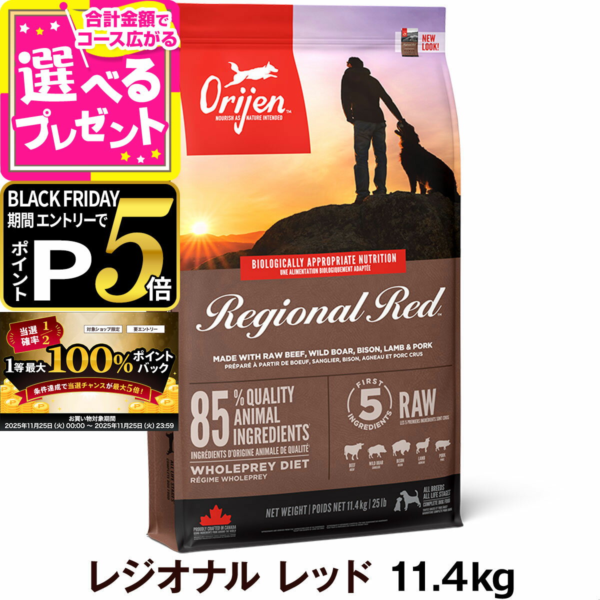 【11/25 要エントリー最大100％ポイントバック】オリジン レジオナルレッド ドッグ 11.4kg ドッグフー..