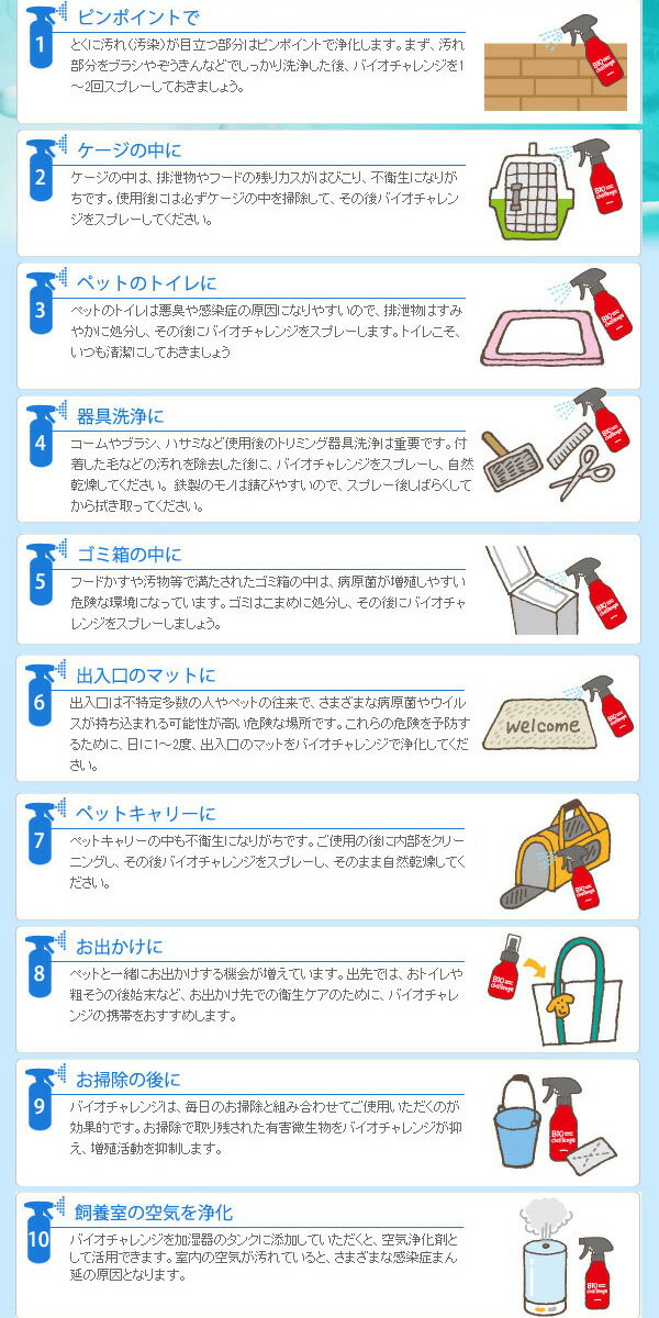 バイオチャレンジ 2倍希釈/詰替用 1L×2本(ペット 犬 消臭剤 衛生 除菌 消臭 用品 浄化)