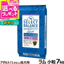 セレクトバランス アダルト ラム 小粒 7kg+おやつ付き 1才以上の成犬 ドッグ フード 羊 米 ドライ 低脂肪 ヘルシー品 ドック 腸内環境 ミルクプロテイン【D】