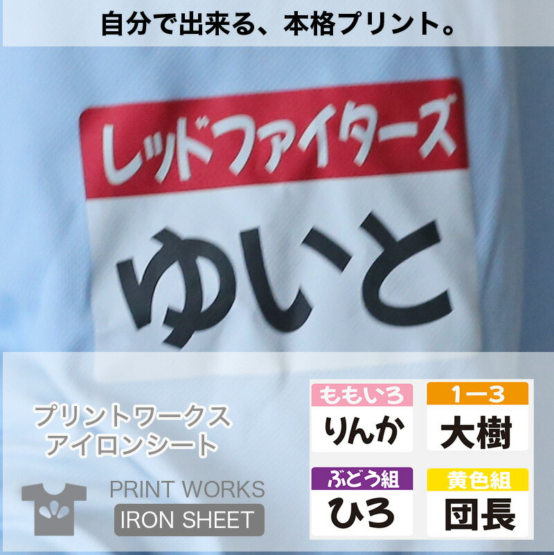 【最大800円オフクーポン!】プリントワークスお名前アイロンシート・カラフルゼッケン