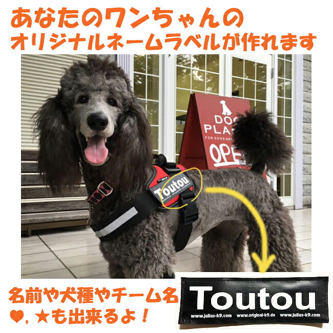 2枚以上の注文で1枚1250円(税込1375円）に割引！(店舗からの受注確認メールで割引いたします）　JULIUS-K9 ユリウスK9 IDCパワーハーネスラベル　オリジナル　カスタムラベル　お名前ラベル ネームタグ ペット ペットグッズ 犬用品 ハーネス名前 dogplanet-10004307 輸入犬用品 雑貨 DOGPLANET サンプル画像2