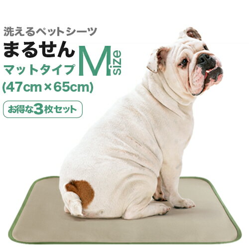 洗えるペットシーツ「まるせん」 マットMサイズ（47cm×65cm／吸水約150cc）3枚セット【送料無料】