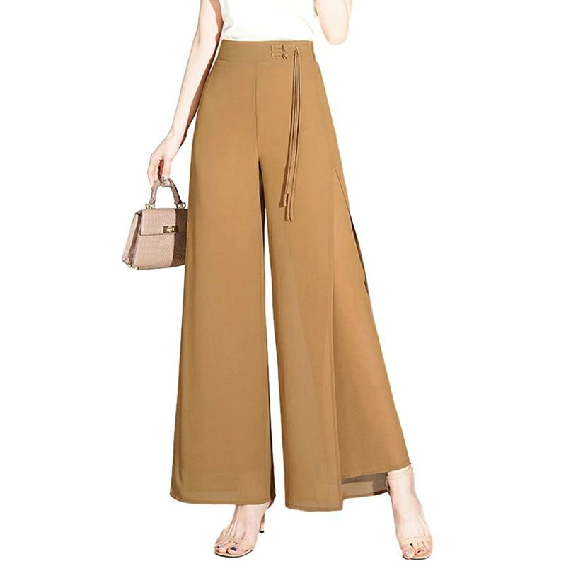 　　　 ◆◇◆売れている秘密◆◇◆ 【オシャレ】透け感がオシャレなフレアスカートのように見えるとっても軽くて薄いシフォン素材なので、この季節にピッタリです。 【ウエストゴムと紐で調節でき】締め付けもなく動きやすいきれいなAラインのシルエットができます。体型を気にせず、きれいな発色で上品さを演出し、一つ上のカジュアルスタイルやデイリーユースにいかがでしょうか？ 【Aラインシルエット】柔らかい素材でとても涼しくて今年は暑かったので重宝しました。ヒップや太ももに適度なゆとりがあり、裾にかけてフレアーを入れたAラインシルエットになってウエストが細く見え、スタイルアップ効果が期待できるパンツです。 【体型カバー】立体的でゆったりとしたシルエットで体型カバー効果が抜群なワイドパンツです。ナチュラルな風合いはそのままに、落ち感のある女性らしい表情も演出。 【着回し力ピカイチ】カジュアルにもフォーマルにも着まわせ、幅広い年齢層の方に大人気になります。普通な通勤、フォーマルな場面、デート、日常なお出掛けなどいろいろの場合に可愛くておしゃれなイメージへ作り出します。 　　　◆◇◆注意事項◆◇◆ご覧のモニターの環境、撮影環境により実物と色味が異なって見える場合がございます。湿った状態で他のものと擦り合わせると色が移る恐れがあります。濃色品の洗濯時は、白色、淡色と分けて洗ってください。説明 ★★ご愛顧いただきありがとうございます!★★ ※【サイズ】サイズ表は左の画像の部分をご確認ください。