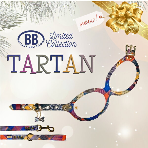 バディーベルト ハーネス 5号 タータン Tartan スワロフスキークリスタル付 小型犬 ペット レザー 本革 BUDDYBELT バディベルト 犬用 胴輪 リングハーネス メガネハーネス ボディベルト バディーベルト正規輸入代理店 正規店 2