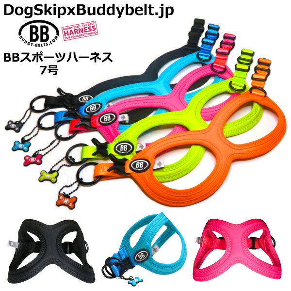 楽天犬服，ドッグウェア DogSkipバディーベルト BBスポーツハーネス 7号 小型犬 ペット BUDDYBELT バディベルト 犬用 胴輪 リングハーネス メガネハーネス ボディベルト バディーベルト正規輸入代理店 正規店 BBスポーツバイブラントカラーコレクション（The BB Sport Vibrant color collection）