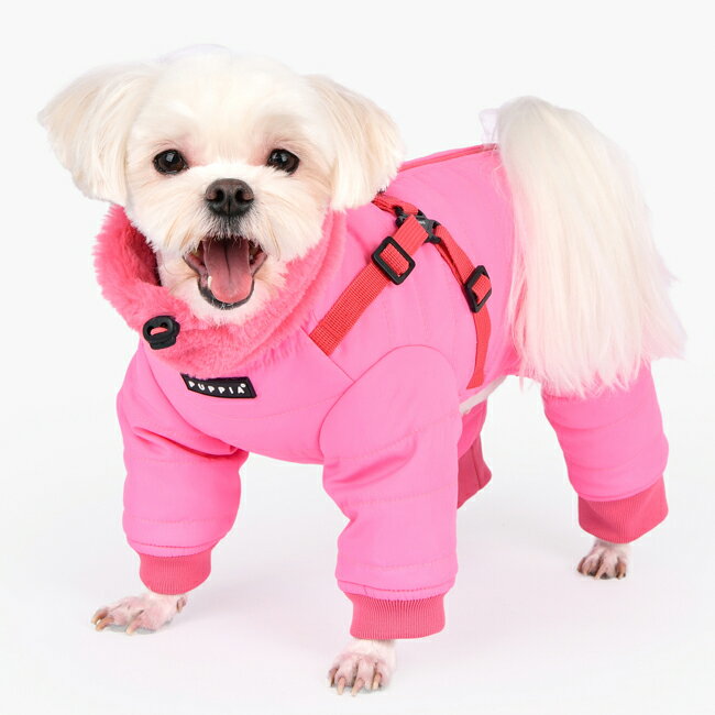 犬服,ドッグウェア DogSkipのハーネス型ジャンパー つなぎ オールインワン エバーソン Everson：XLサイズ 犬用 PUPPIA パピア ペット ドッグ 洋服 ベスト 胴輪 hgj｜アングル2