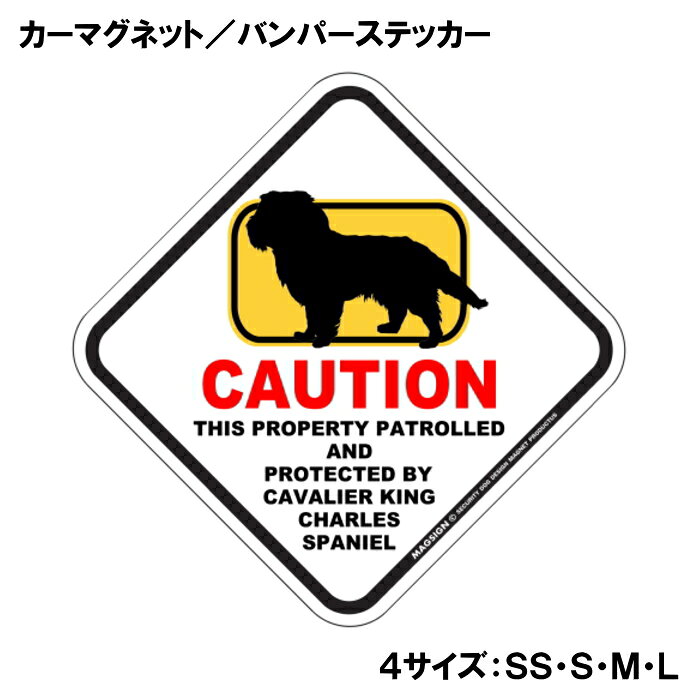 キャバリアキングチャールズスパニエル カーマグネット＆バンパーステッカー 英語 ...