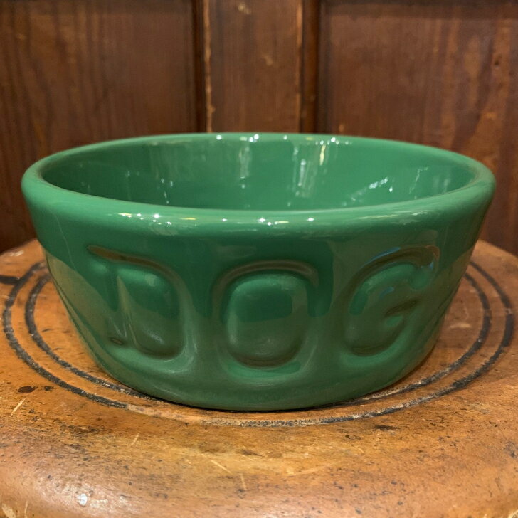 BAUER POTTERY バウアーポッタリー Sサイズ ドッグボウル DOGBOWL スプルース SPRUCE 濃い緑 犬用食器