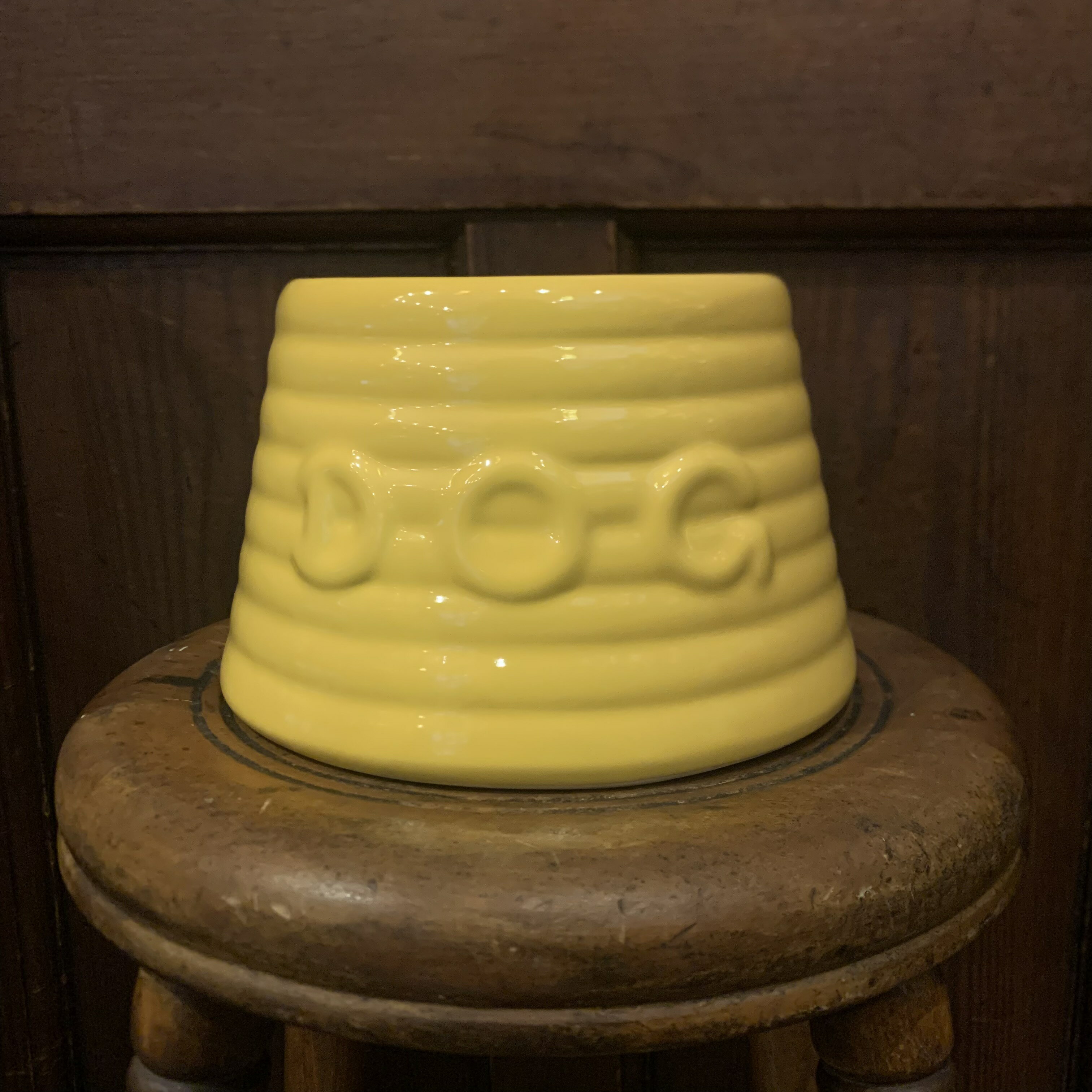 BAUER POTTERY バウアーポッタリー Sサイズ ドッグボウル RINGWARE DOG BOWL イエロー YELLOW