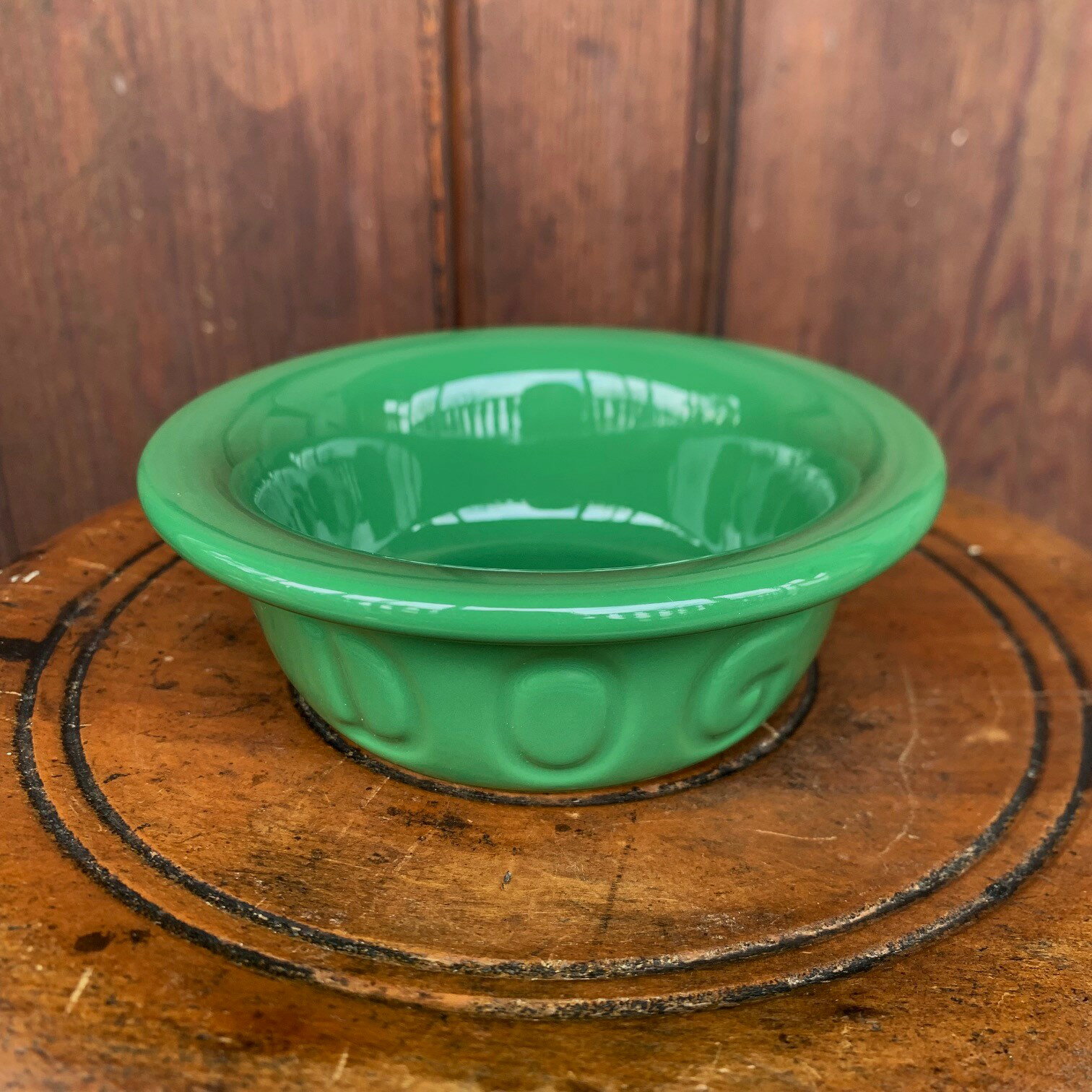 BAUER POTTERYDEMI DOG BOWLSPRUCE スプルース 濃い緑(犬用食器)バウアーポッタリー デミドッグボウル