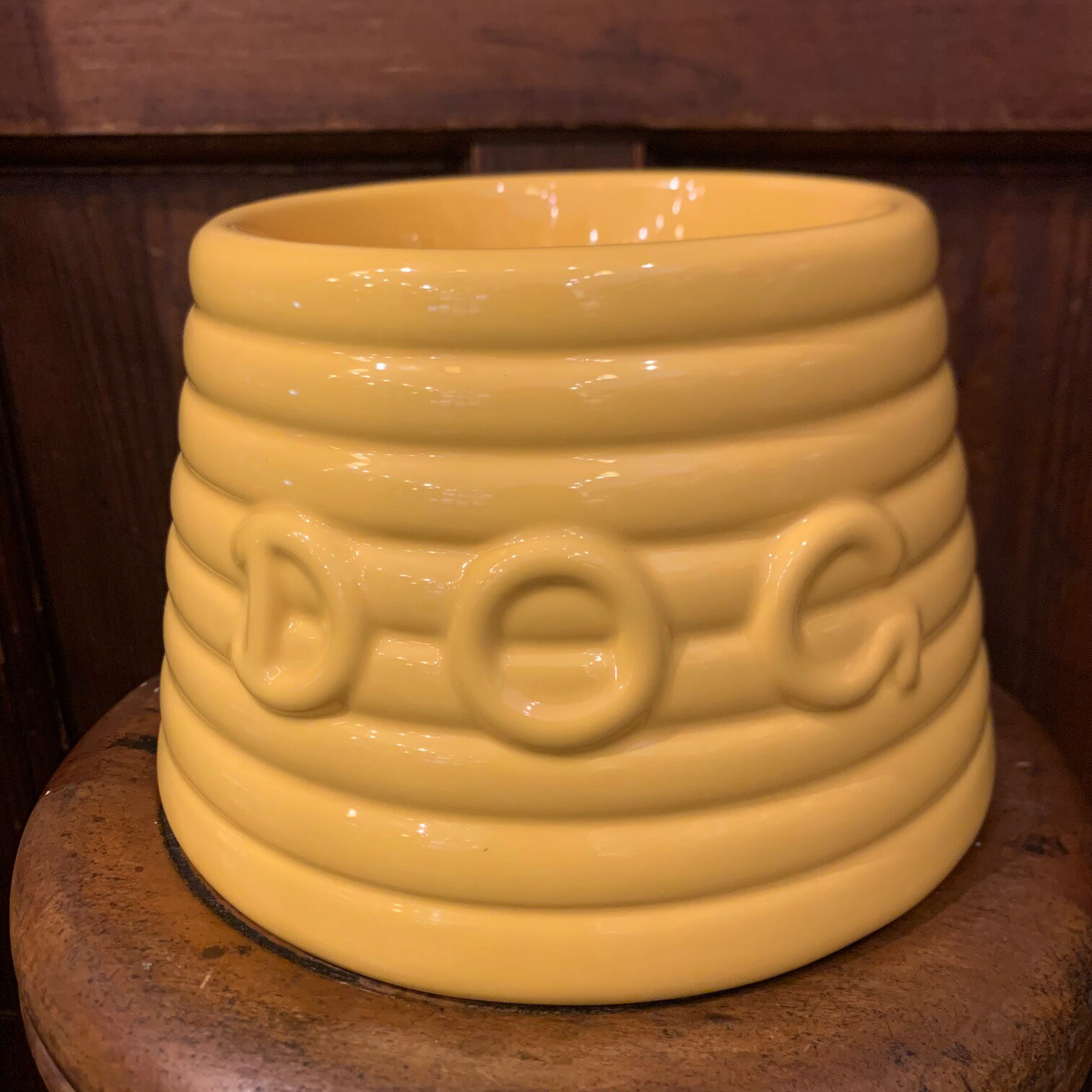 BAUER POTTERY バウアーポッタリー Lサイズ ドッグボウル RINGWARE DOG BOWL イエロー YELLOW