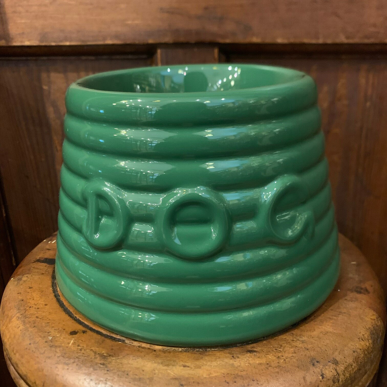 BAUER POTTERY バウアーポッタリー Lサイズ ドッグボウル RINGWARE DOG BOWL スプルース SPRUCE 濃い緑のサムネイル