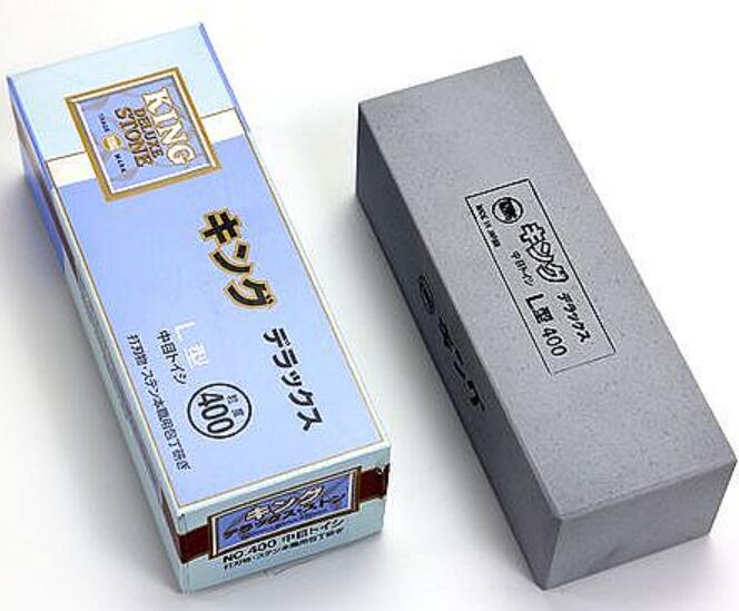【レターパックプラス便！】 キングデラックス No.400L型 （不吸水性） 荒研ぎ用　砥石 キング砥石株式会社 日本製