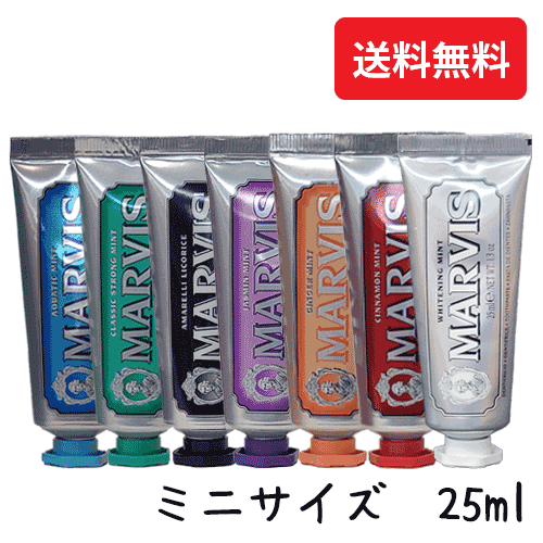 普通郵便送料無料 マービス MARVIS 歯磨き粉 25ml 各種 歯みがき粉 デンタルケア 人気 フレーバー ミニサイズ 出張 旅行 お試し