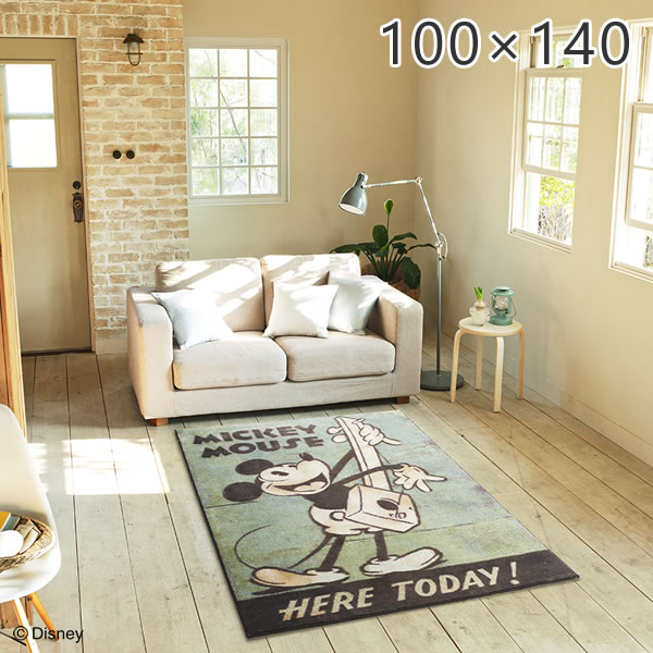 楽天銘木無垢ダイニングテーブルDOIMOIディズニー ミッキー ラグ ミュージックラグ MICKEY Music RUG DRM-1034 約100×140cm スミノエ