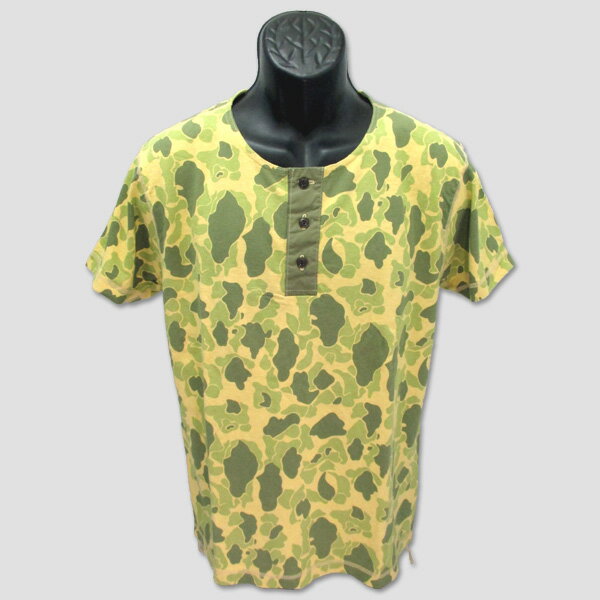 バズ・リクソンズ　BUZZ RICKSON'S　ミリタリー半袖ヘンリーTシャツ　"FROGSKIN PATTERN" BR76962