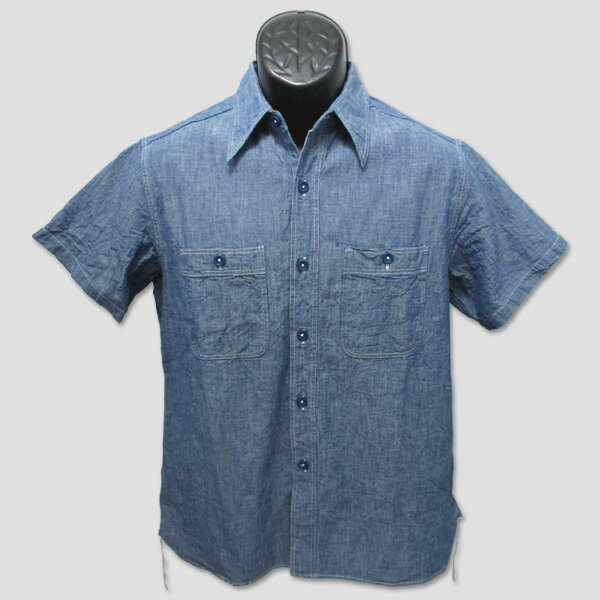 Rakuten - バズ・リクソンズ　BUZZ RICKSON'S　半袖シャンブレー・ワークシャツ　“BLUE CHAMBRAY S/S WORK SHIRT” BR35856