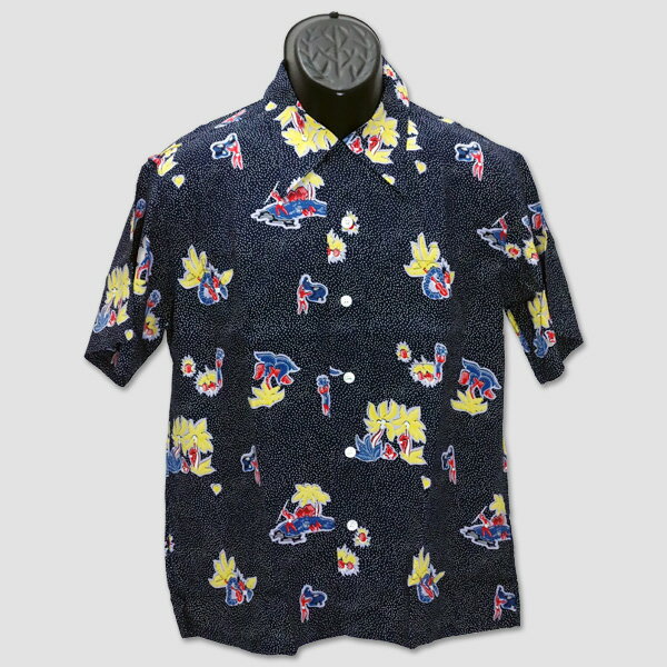 DUKE KAHANAMOKU デューク・カハナモク半袖ハワイアンシャツ　“DUKE'S POLKA DOTS” DK38677