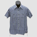 シュガーケーン SUGAR CANE 半袖インディゴストライプ＆チェックワークシャツ “INDIGO STRIPE CHECK S/S WORK SHIRT” SC38155