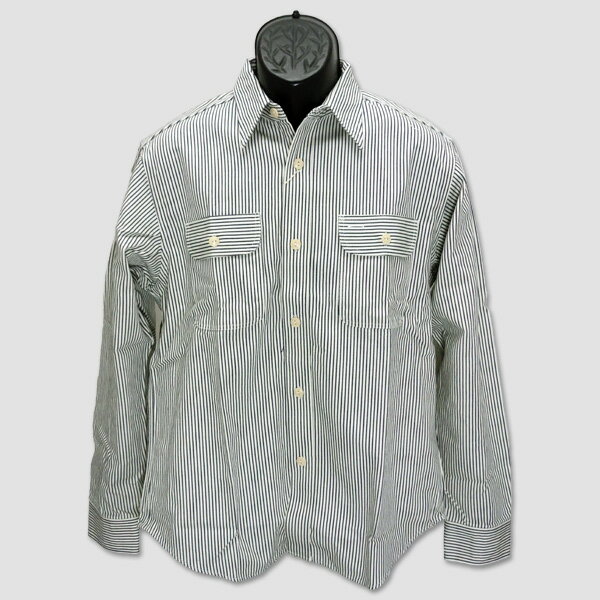 シュガーケーン　SUGAR CANE　長袖ヒッコリーストライプ・ワークシャツ　“HICKORY STRIPE L/S WORK SHIRT” SC27853