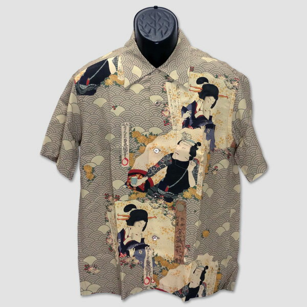 サンサーフ　SUN SURF　SUN SURFxk三代目歌川豊国 スペシャル・エディション アロハシャツ　“柳街梨園 全盛花一対(やなぎまち ぜんせいはないっつい)” SS38715