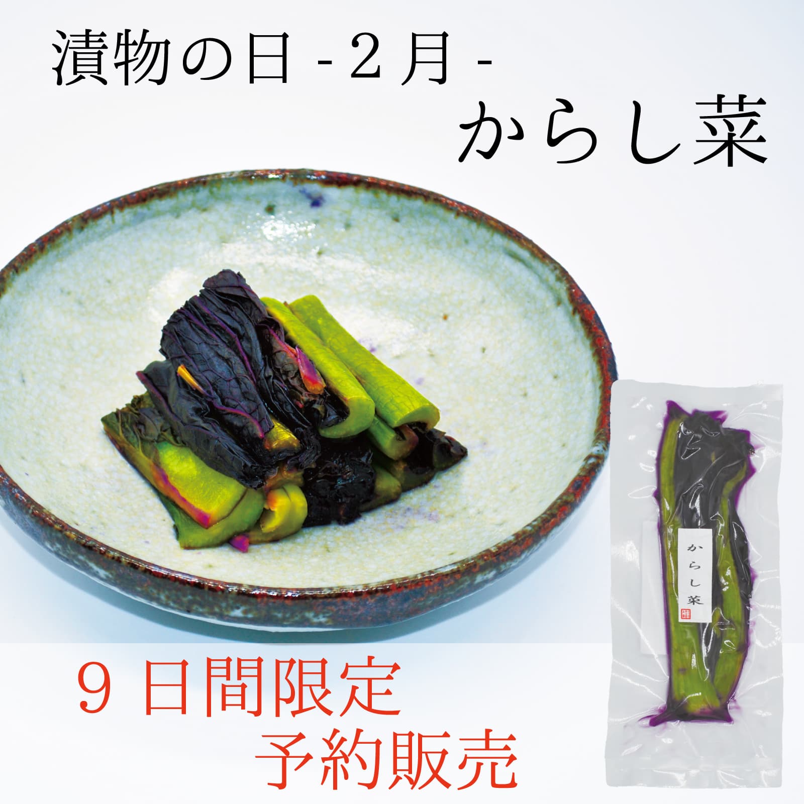 【9日間限定・予約販売】からし菜【2/20発送　漬物の日-2月- 限定】
