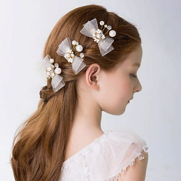 子供髪飾り 花 リーフ パール 小花モチーフ カチューシャ ウエディング ヘッドドレス フラワーティアラ 女の子用　髪飾り 子供 ピアノ発表会　 ヘアアクセサリー 結婚式 入学式 卒業式　コンクール パーティー3個セット