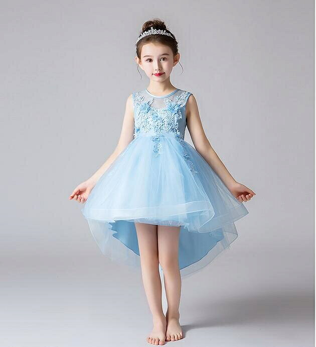 Rakuten - 【在庫処分セール】子供ドレス　ピアノ発表会ドレス　子供フォーマルドレス　フラワーガール　 ライトブルー　女の子花ドレス　プリンセスドレス　入学式　お誕生会　結婚式ドレス　キッズドレス　子供服 150cm 160cm