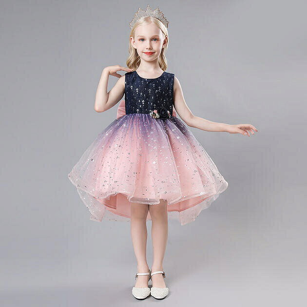 Rakuten - 【在庫処分セール】子供ドレス　ピアノ発表会ドレス　子供フォーマルドレス　フラワーガール　子供服　女の子ドレス　プリンセスドレス　コンクールドレス　お誕生会　結婚式ドレス　キッズドレス　ワンピース　ピンク　120cm