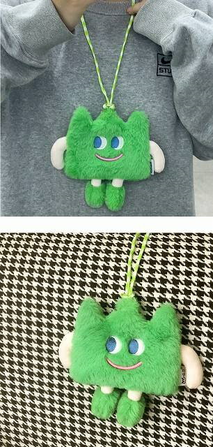 Rakuten - ミニポシェット　首かけ笑顔　小銭入れ　ポーチ　斜めバッグ ショルダーバッグ 子供 女の子バッグ 斜め掛け 小さなバッグ 軽量 萌え萌え おしゃれ　グリーン