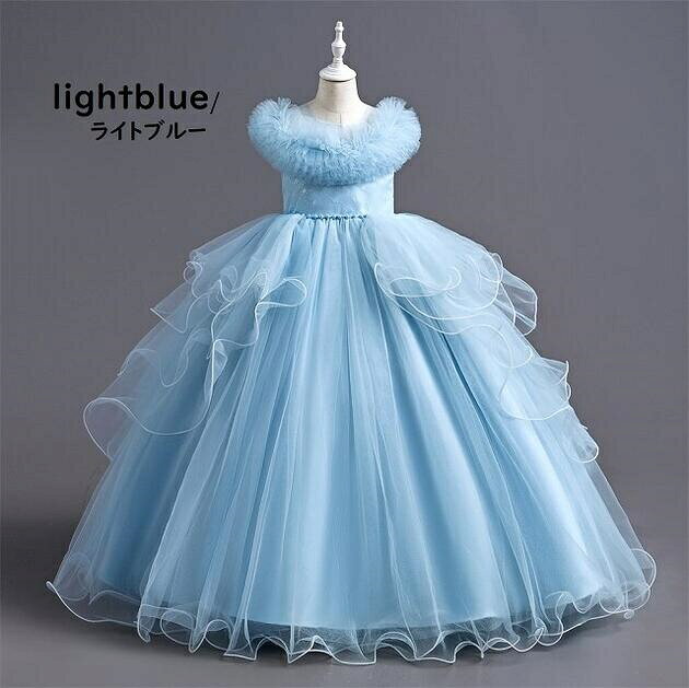 樂天商城 - 子供ドレス　ピアノ発表会ドレス　子供フォーマルドレス　フラワーガール　ピンク　ゴールド　ホワイト　ブルー　女の子ドレス　プリンセスドレス　七五三撮影ドレス　スコンクールドレス　演奏会　お誕生会　結婚式キッズドレス