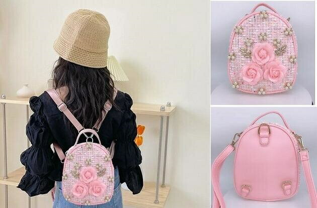 子供鞄　パーティーバッグ　ハンドバッグ　オケージョン　キッズ　ジュニア　女の子ポシェット　ショルダーバッグ　フラワー小銭入れ　鞄　ホワイト　ピンク　ブラック　ブルー　結婚式　ピアノ発表会　お誕生日斜めがけバッグ　おしゃれ　リュック