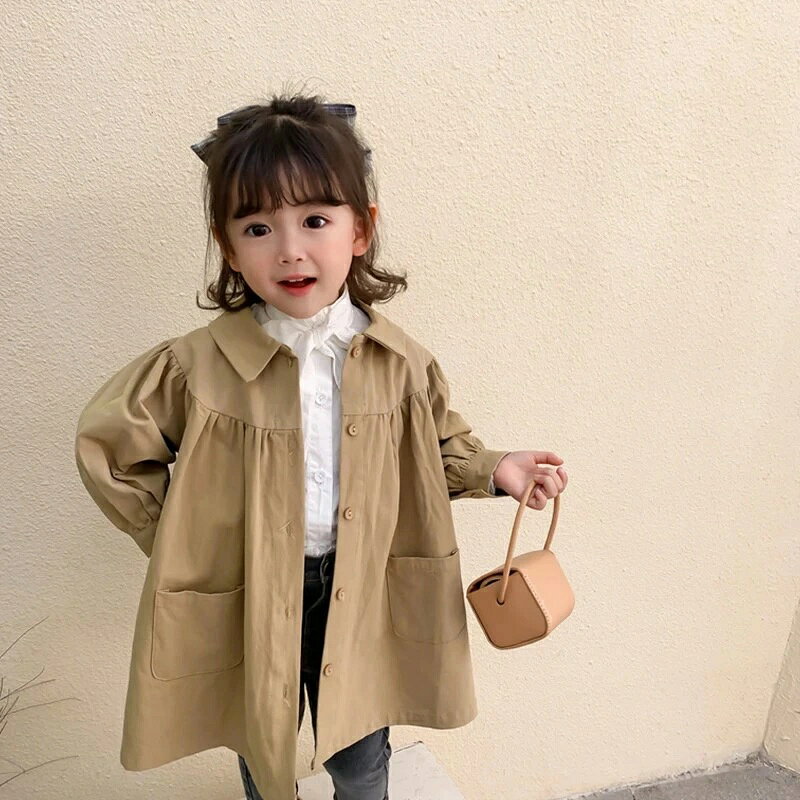樂天商城 - キッズ　ナチュラルトレンチコート　韓国子供服　80cm〜130cm