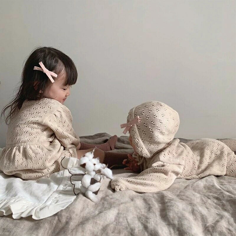 Rakuten - キッズ　シアーニットロンパース　帽子付き　韓国子供服　66cm〜90cm