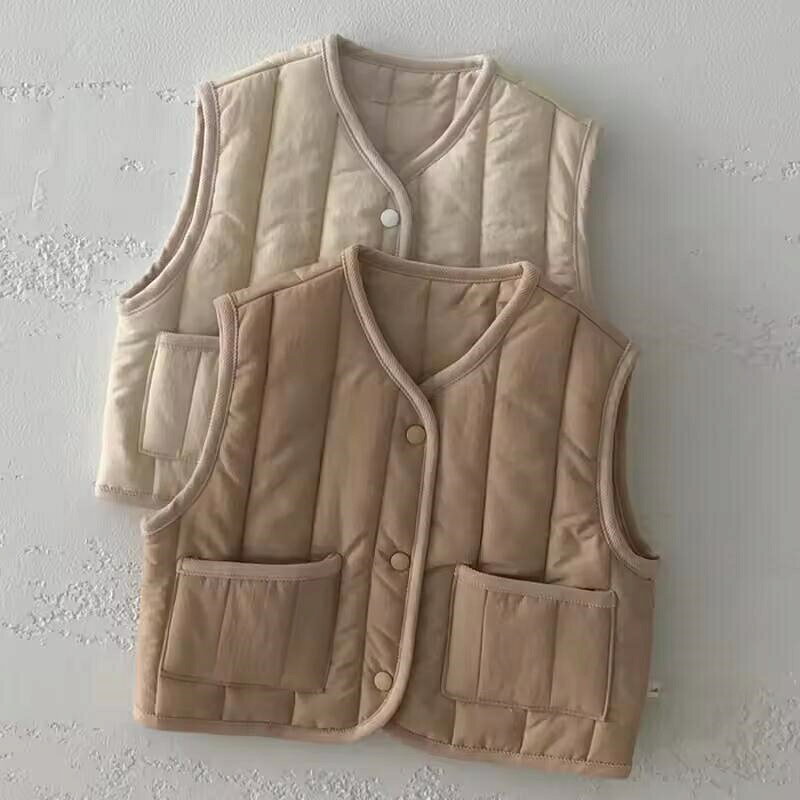 【10%OFFクーポン】2カラー キッズ コットンベスト 韓国子供服 70cm〜110cm 限定セ...