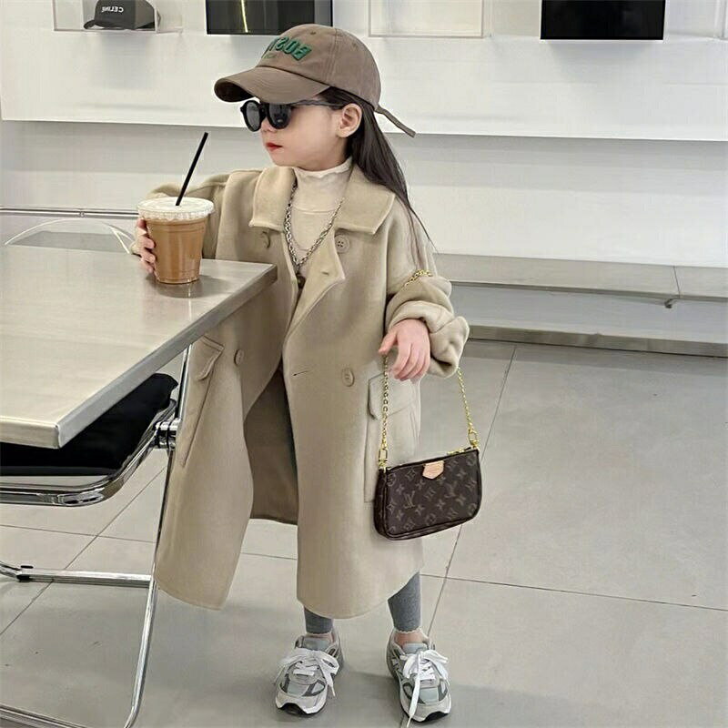 Rakuten - キッズ　ダブルロングコート　韓国子供服　90cm〜130cm