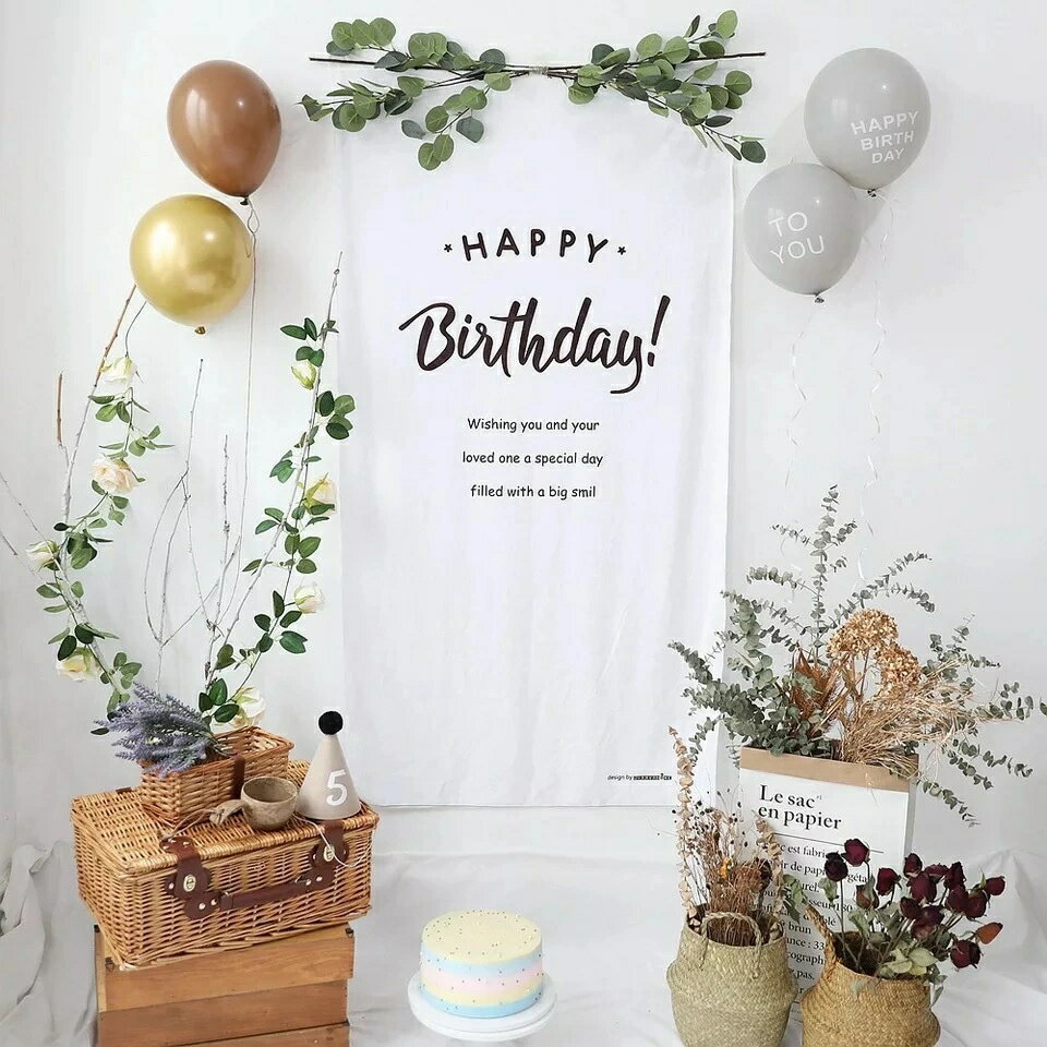 Rakuten - 即納商品　誕生日 パーティ タペストリー　布製