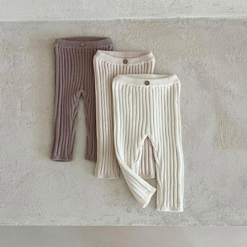 Rakuten - 3カラー キッズ ナチュラルリブレギンス　韓国子供服　73cm〜100cm