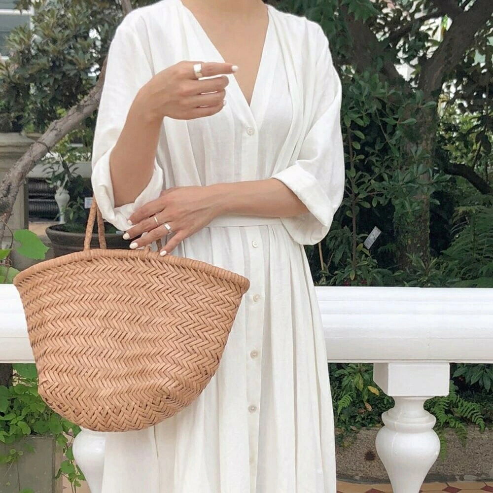 Rakuten - 2カラー　レディース　ウエストマークVネックワンピース　韓国レディース服　ワンサイズ