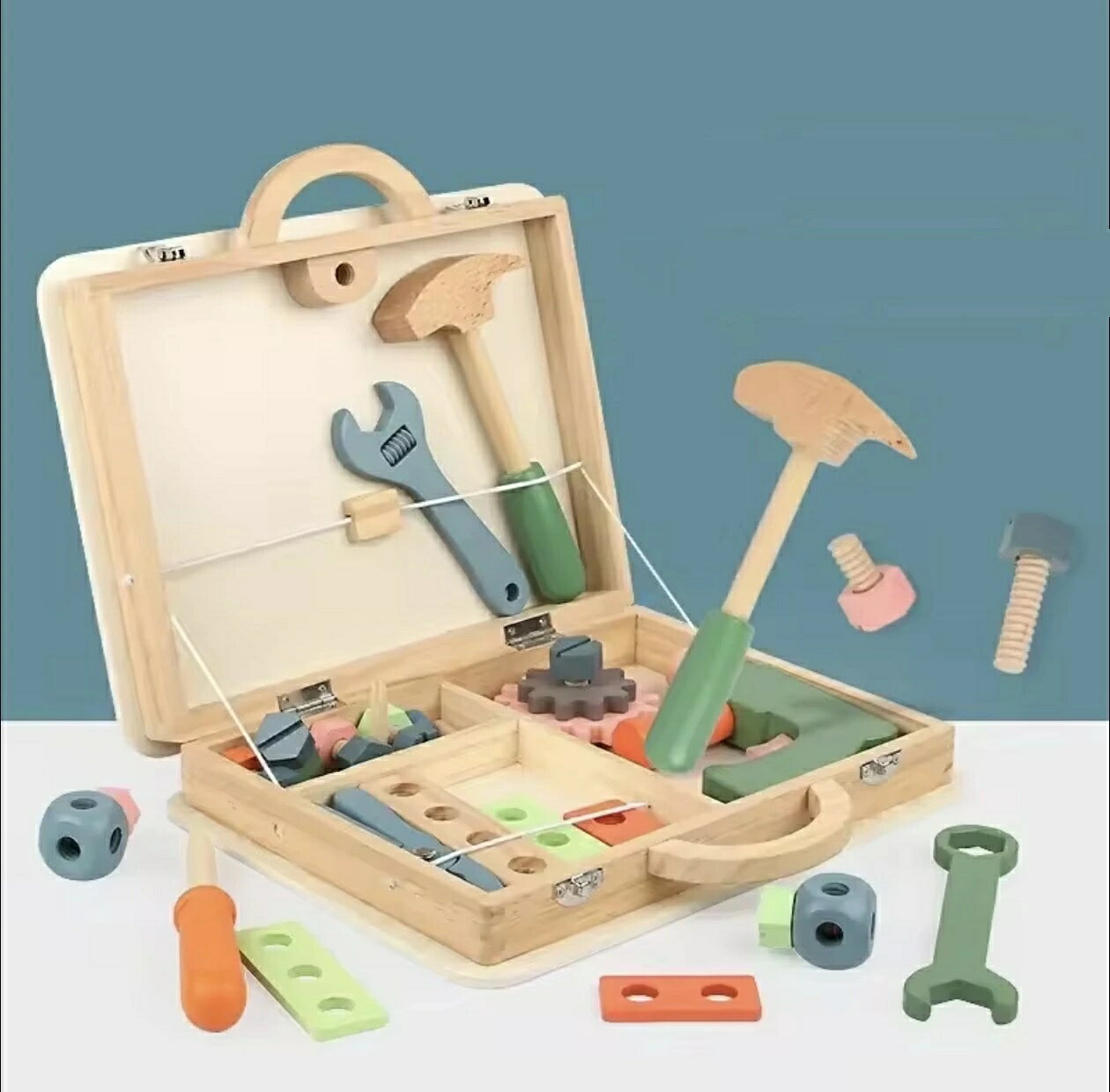 Rakuten - 木製　おもちゃ　大工道具　ツールセット　収納BOX付き