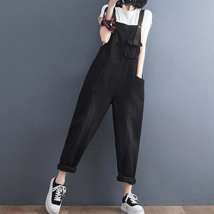 どぅいっとストアの【10%OFFクーポン】【大人可愛いデニムサロペット】サロペット デニムサロペット オールインワン サロペット サルエルパンツ デニム レディース オーバーオール ワイド ロング ゆったり カジュアル 春夏秋冬 大人 パンツ サロペット 可愛い きれいめ　カジュアル ゆったり｜アングル2